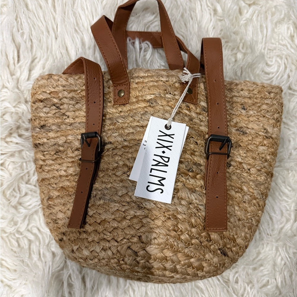 Tan Woven Backpack